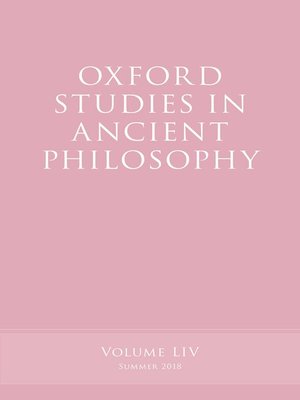 cover image of Oxford Studies in Ancient Philosophy, Volume 54